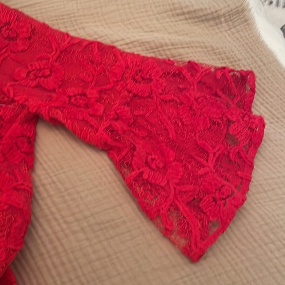 ❤️ NWT Free People LE FLEUR Floral Lace Babydoll Swing Mini Dress in Red. NWT. M - Picture 8 of 11